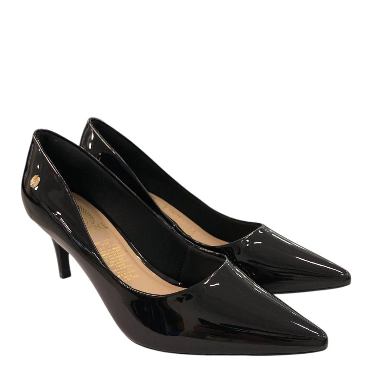 Tacón bajo de charol negro 213