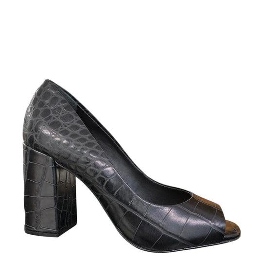 Tacón de cuero negro 133213B