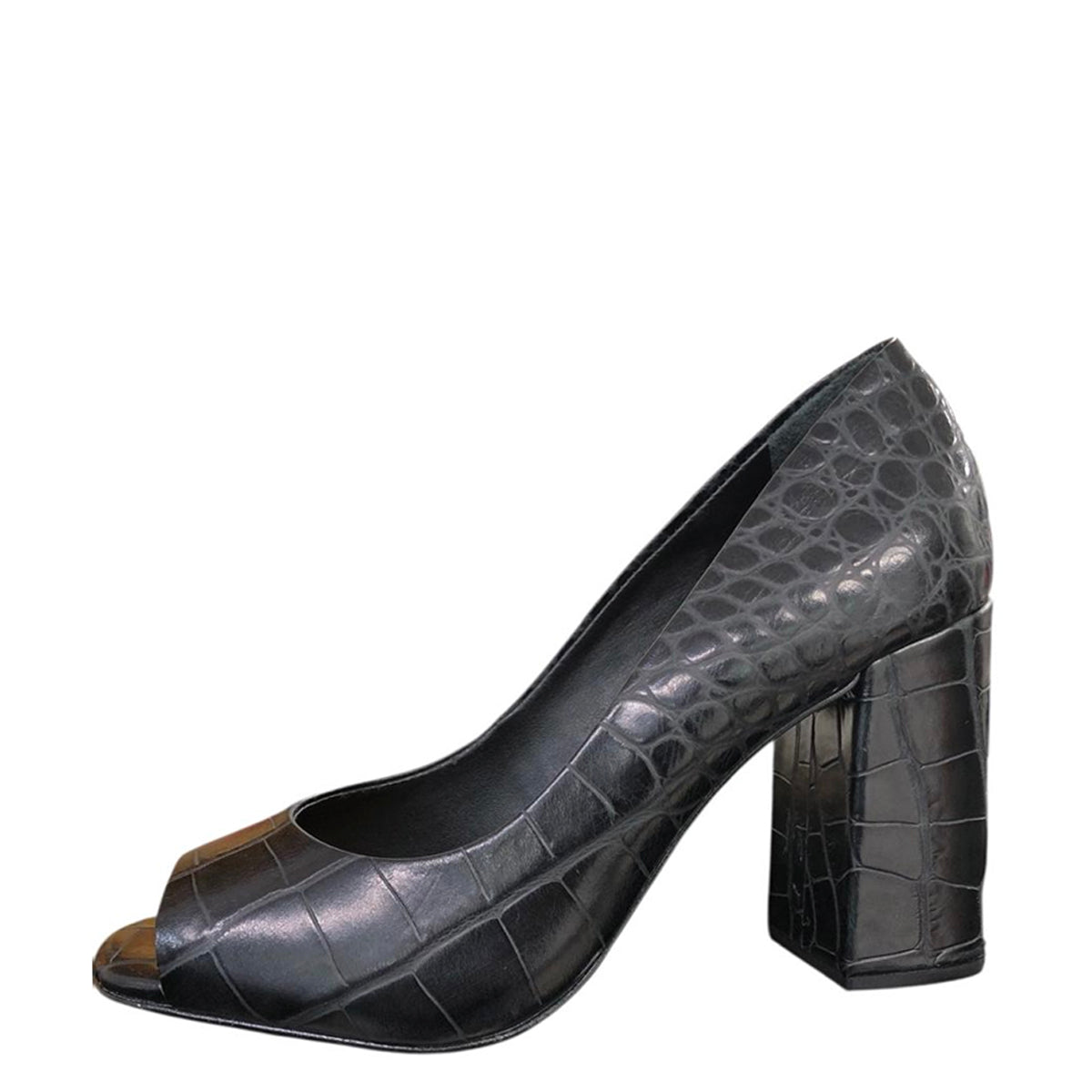 Tacón de cuero negro 133213B