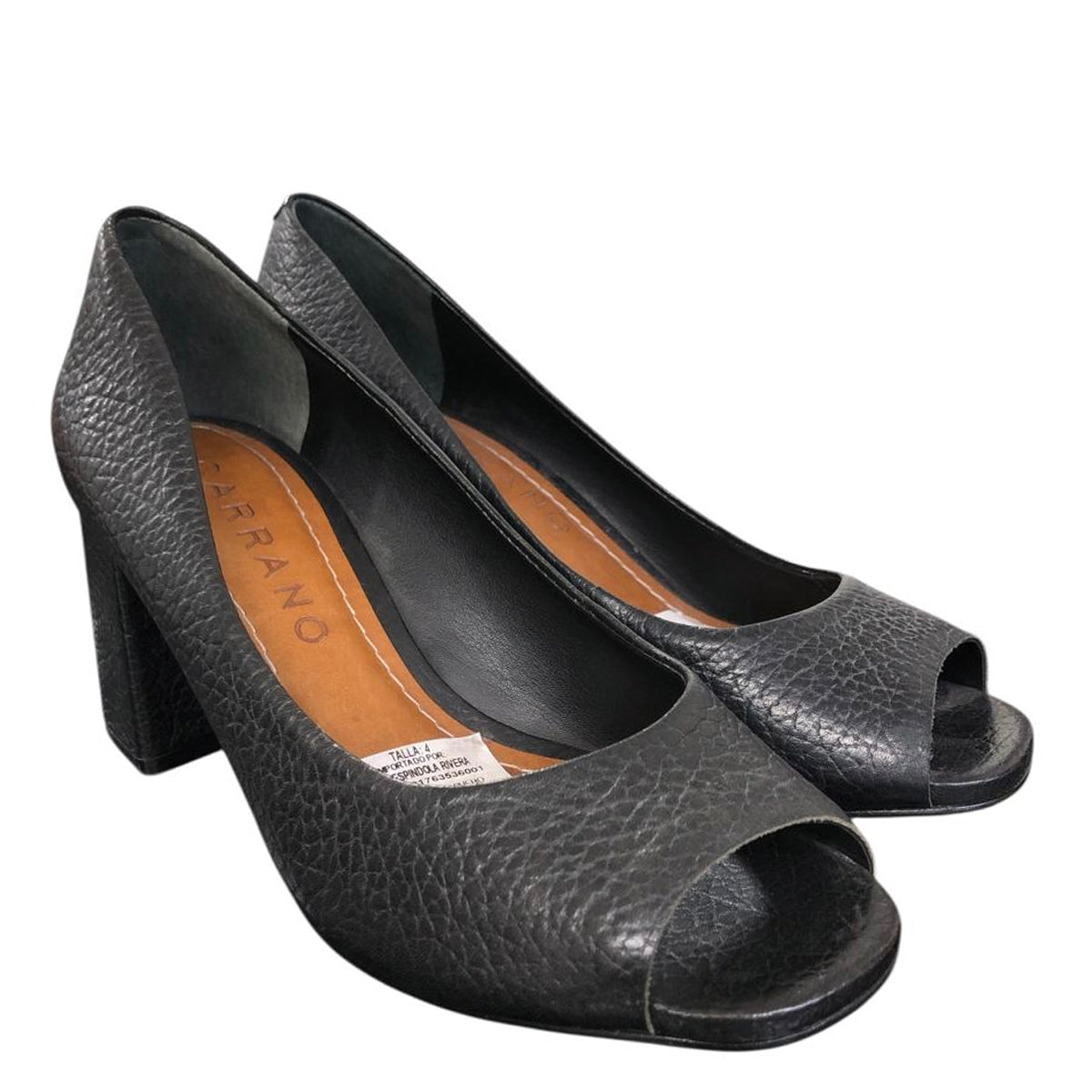 Tacón de cuero negro 136228