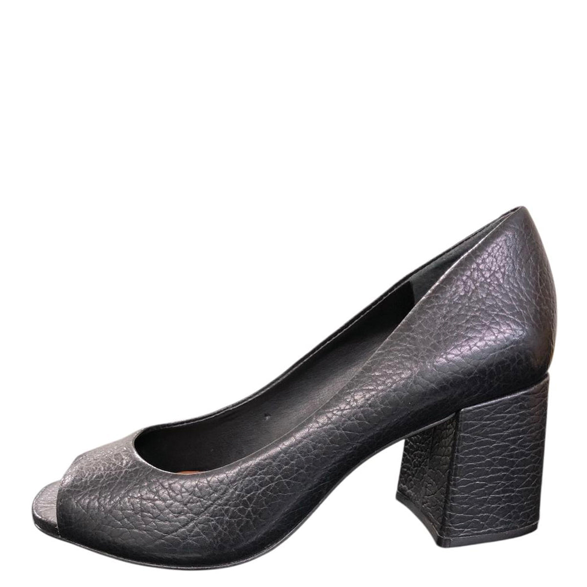 Tacón de cuero negro 136228