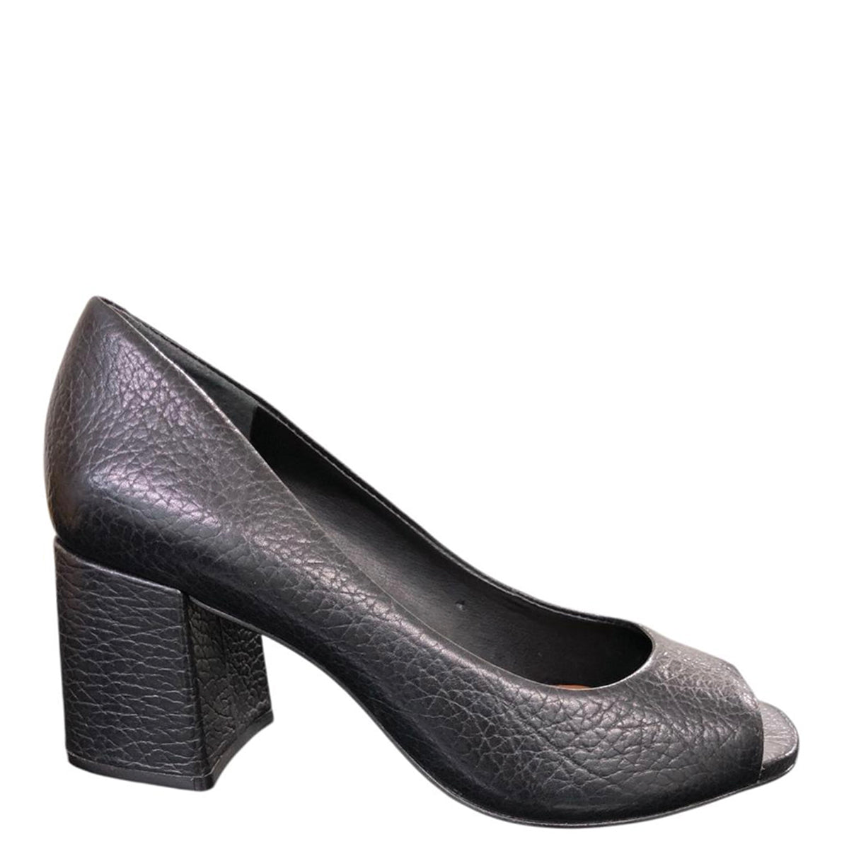 Tacón de cuero negro 136228