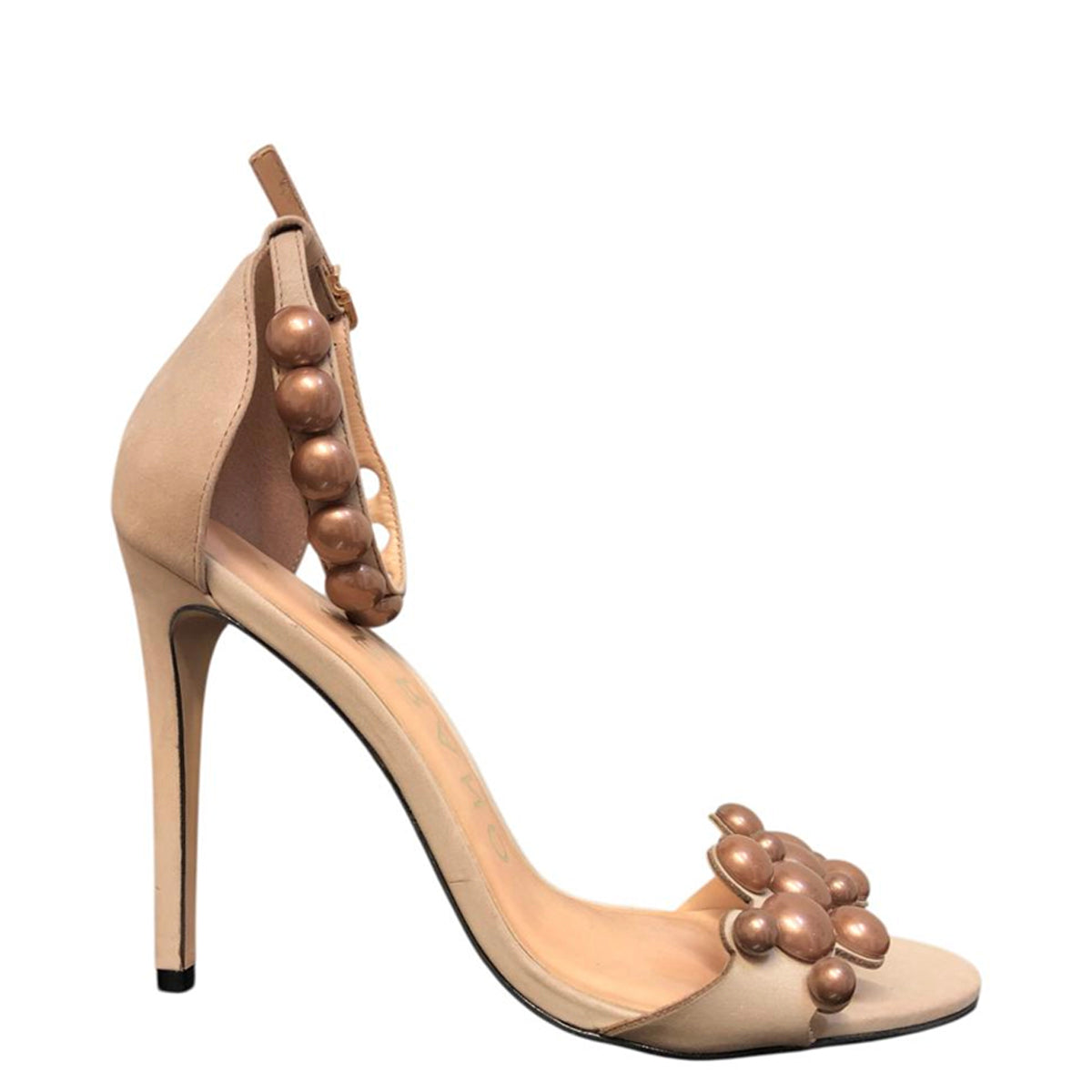 Sandalia de perlas beige 136671