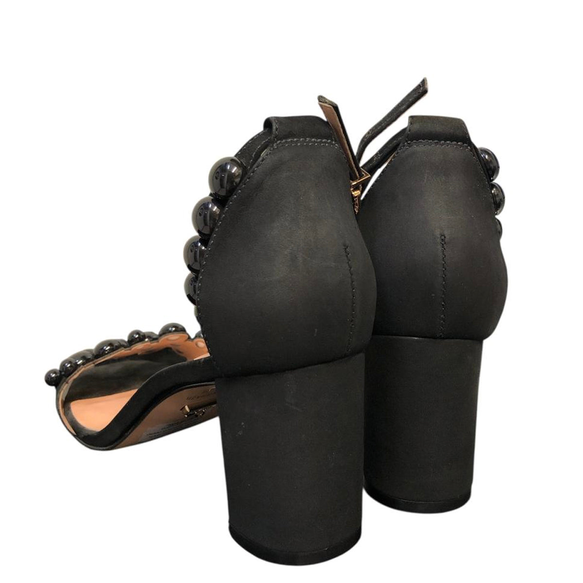 Sandalia de perlas negro 146802