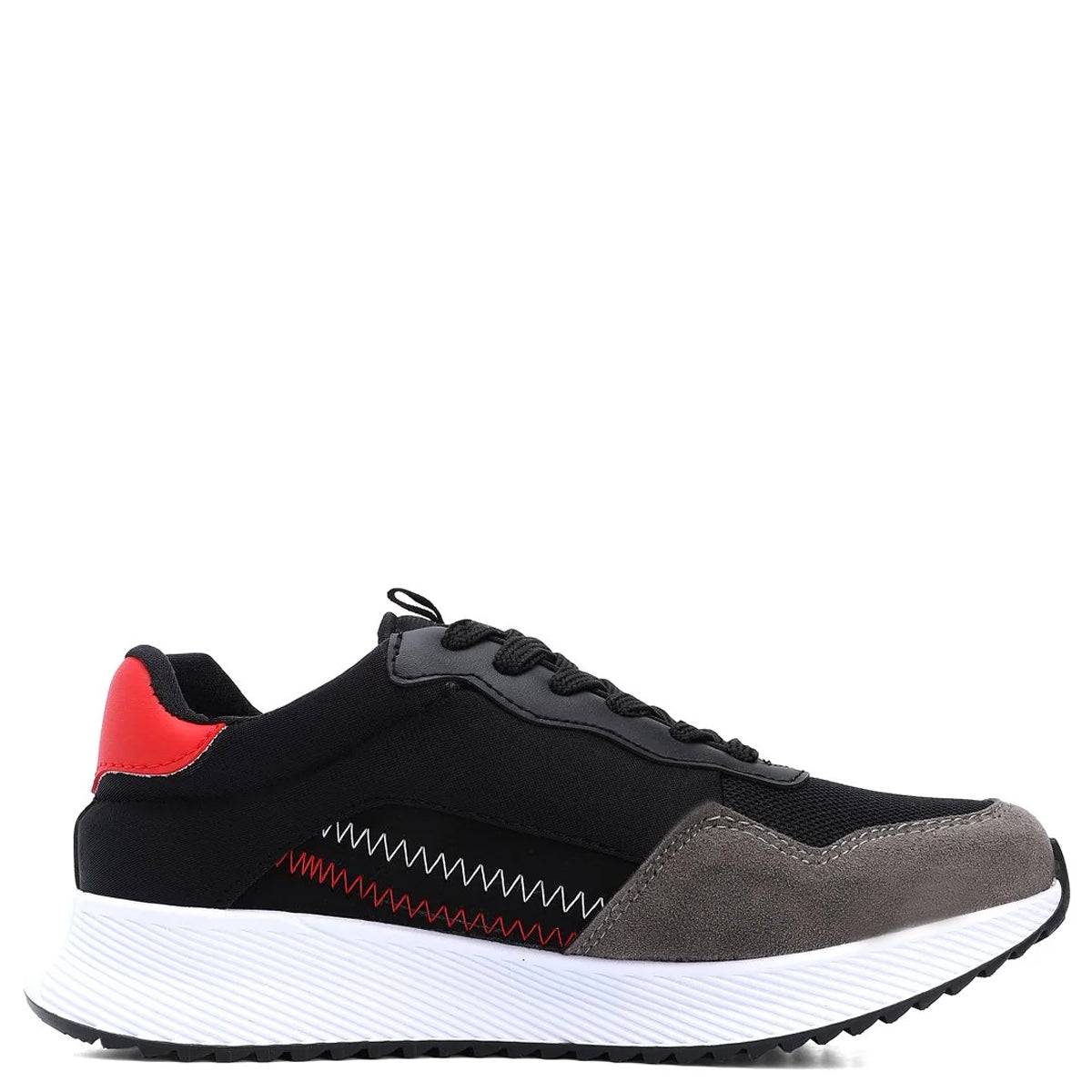 Tenis. Hombre Negro/Rojo 423