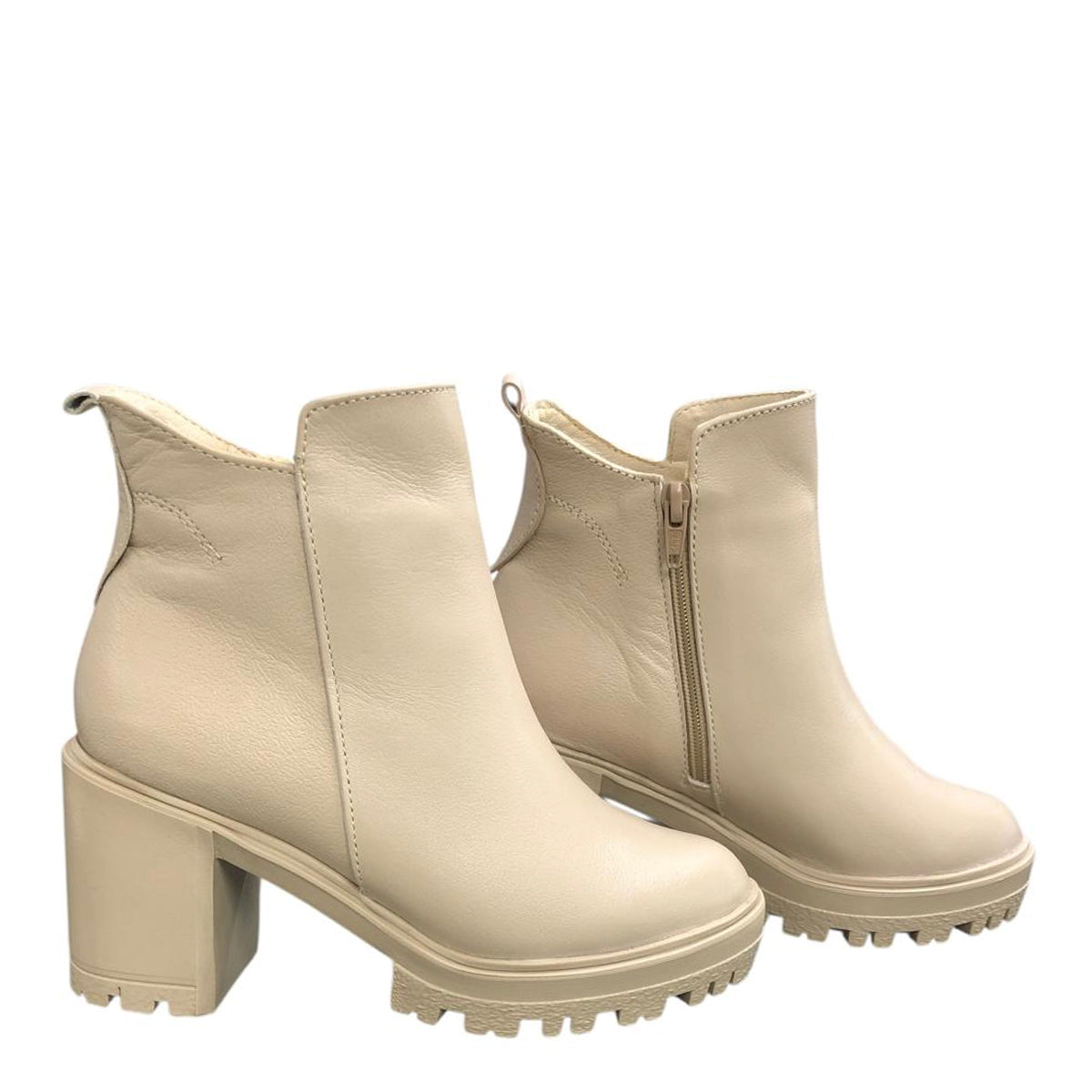 Botín con. suela track beige AB235