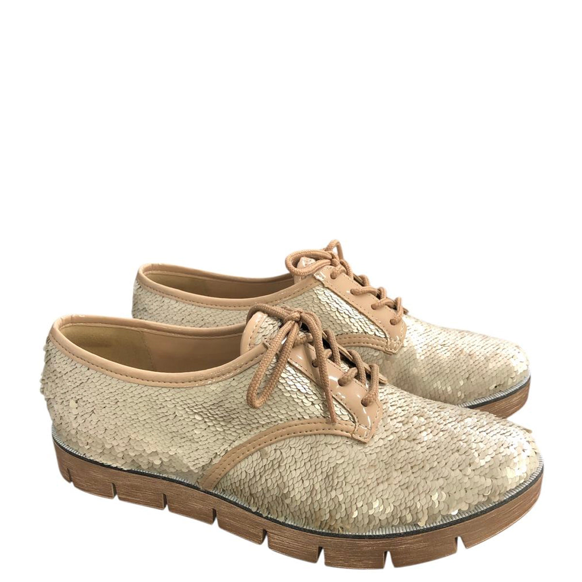 Calzado plano de lentejuelas T0814