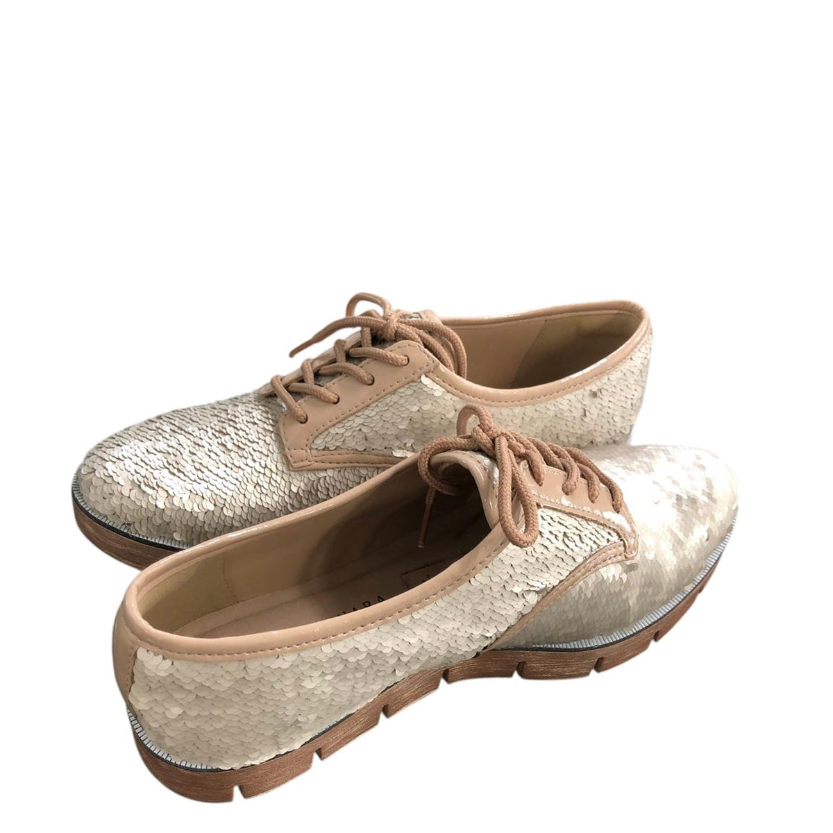 Calzado plano de lentejuelas T0814