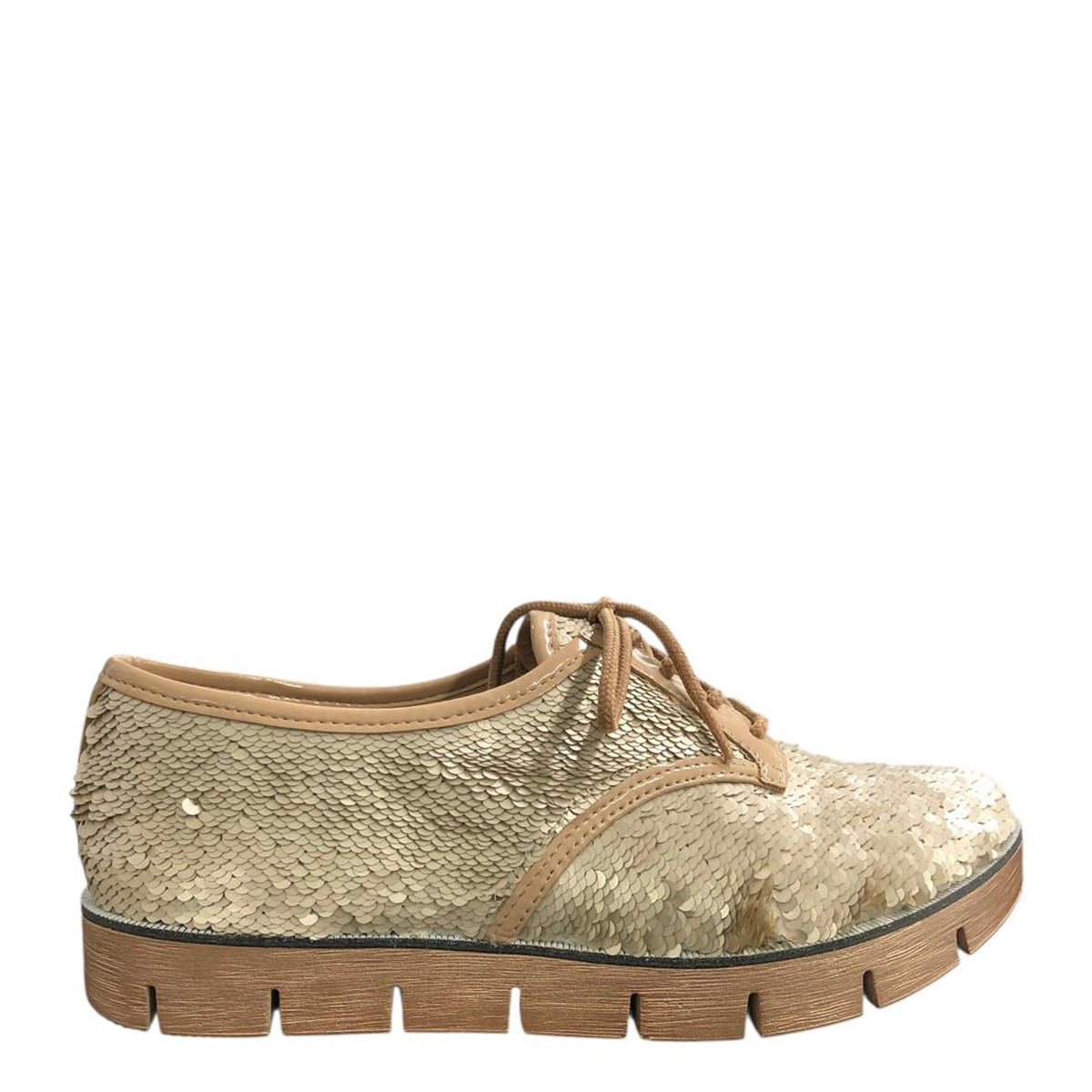 Calzado plano de lentejuelas T0814