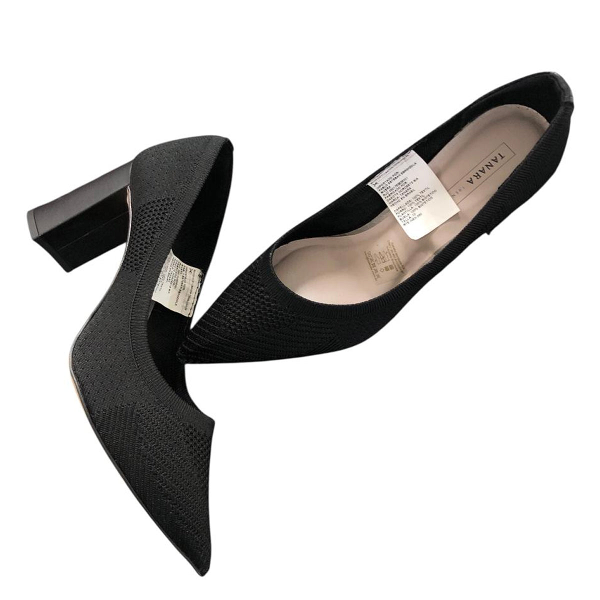 Tacón de malha negro T2406